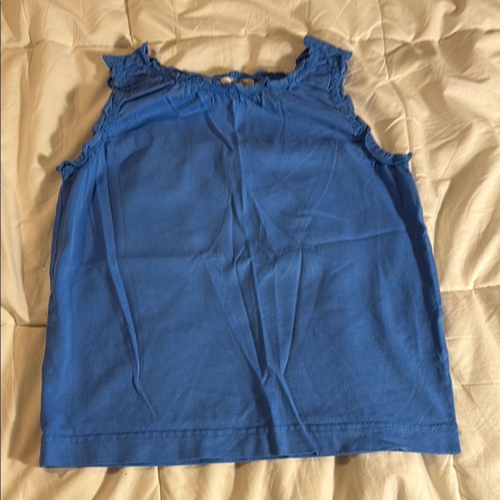 Hanna Andersson Vibrant Blue Ruffled Top
